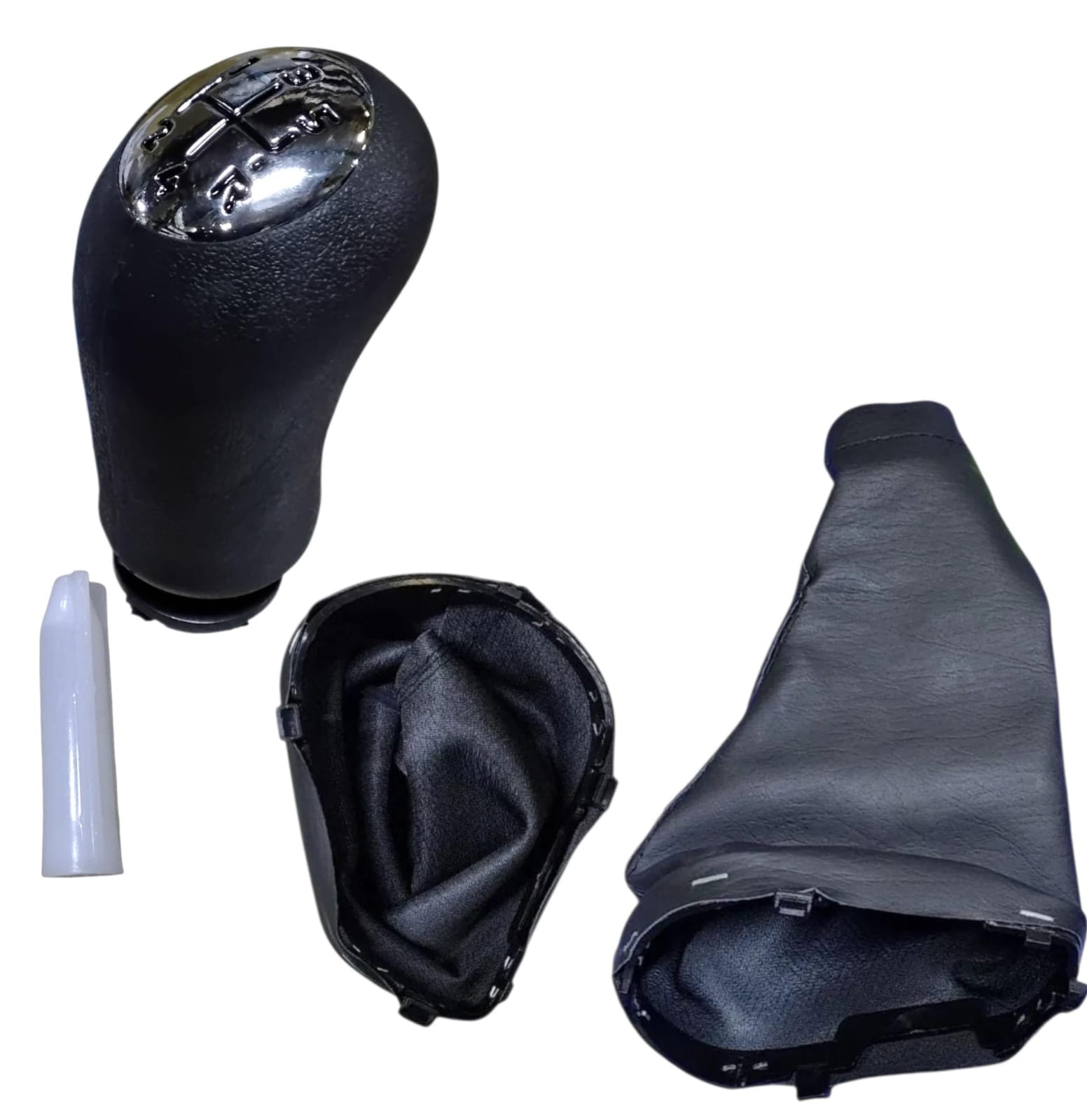 POMO PERILLA CON FUNDA PALANCA CAMBIOS RENAULT LOGAN SANDERO STEPWAY(MODELOS 2016 EN ADELANTE) TAPA CROMADA